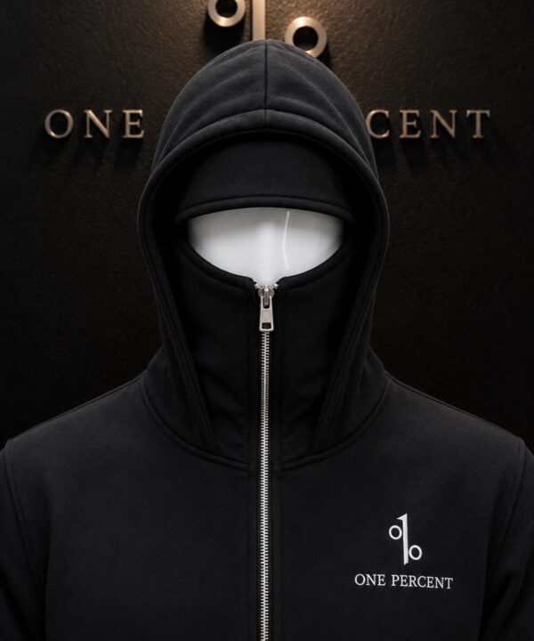 One Percent Hoodie, Minimalist Black Zip Hoodie, Motivational Streetwear Hoodie, Premium Unisex Hoodie Gift
